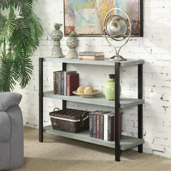 Brand New in Box Solid Wood Nassau Blue and Black Metal Frame Console /Bookcase