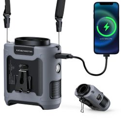 10000mAh Portable Waist Clip on Fan, Neck Desk Hand-Free Wearable Belt Personal Cooling Fan Rechargeable