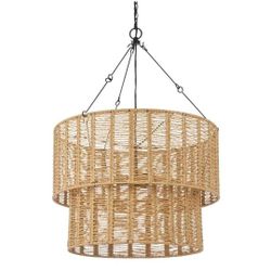 Hampton Bay
Hailee 3-Light Basket Hanging Pendant Black Natural Weave Shade Chandelier Retails $154
