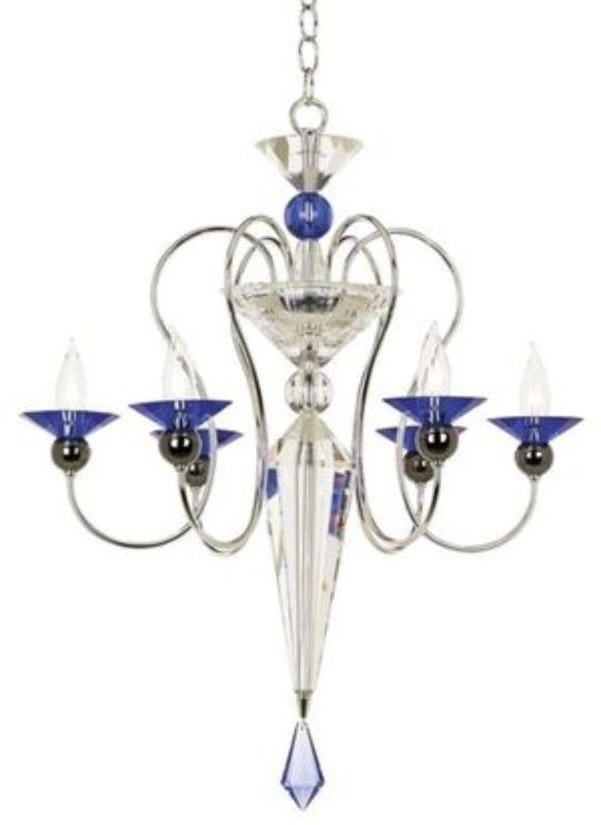 Schonbek Rhiannon Sapphire 6-Light Crystal Chandelier