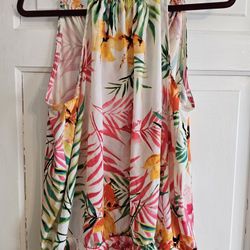 Women's Tropical Floral Print Halter Top