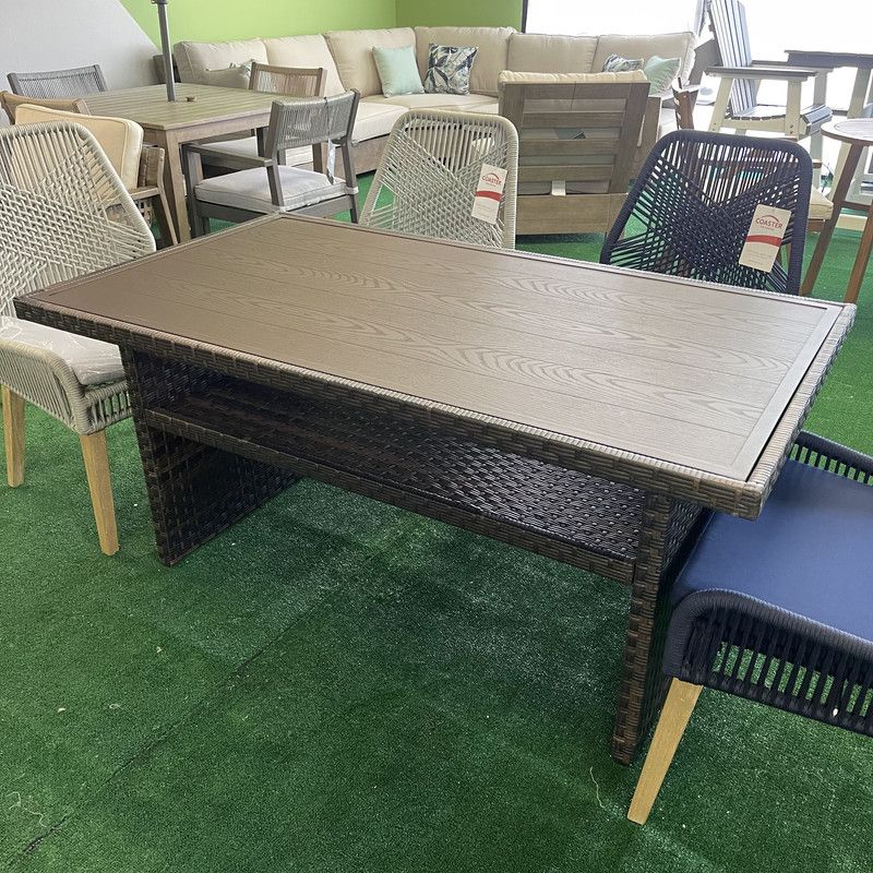 Dark Brown Rectangular Multi-Use Outdoor Table