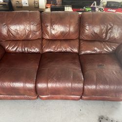 Leather Manual Recliner Sofa (delivery Included)