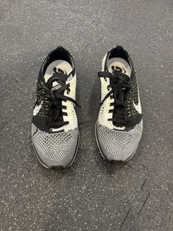 Nike Flyknit Racer Men's Size 5.5 Black White Volt 526628-011 Running Shoes