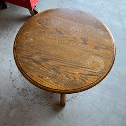 Wooden Round End Table 