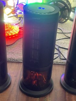 Brand New 1500W 16.73'' Portable Space Heater Electric with Realistic Flame, Remote Control and Adjustable Thermostat