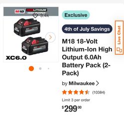 Milwaukee 6.0 Batter 2x