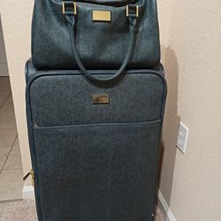 Vince Camuto Turquoise And Black 2 Piece Luggage