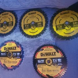5 Dewalt 7 1/4 " Saw Blades 