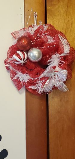 Mesh wreath, Homemade by Courtney