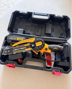 Portable 6” Electric Mini Chainsaw w/ 2.0AH Battery – Great for Yard & Branch Cutting