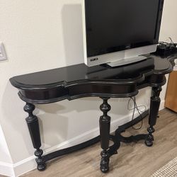 Black Solid Wood Unique Console Table 
