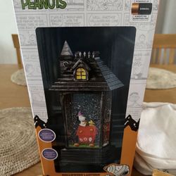 Peanuts Lantern Halloween Swirling Glitter Lights, Music Snoopy & Woodstock 14in