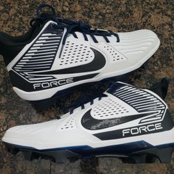Nike Force Savage Pro 3 Football Cleats Men's Size 15 White Navy DA5453-105 NEW