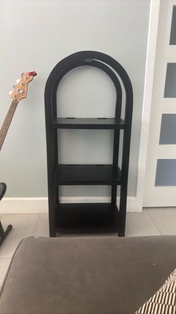 Black Arched 3-Tier Freestanding Bookshelf