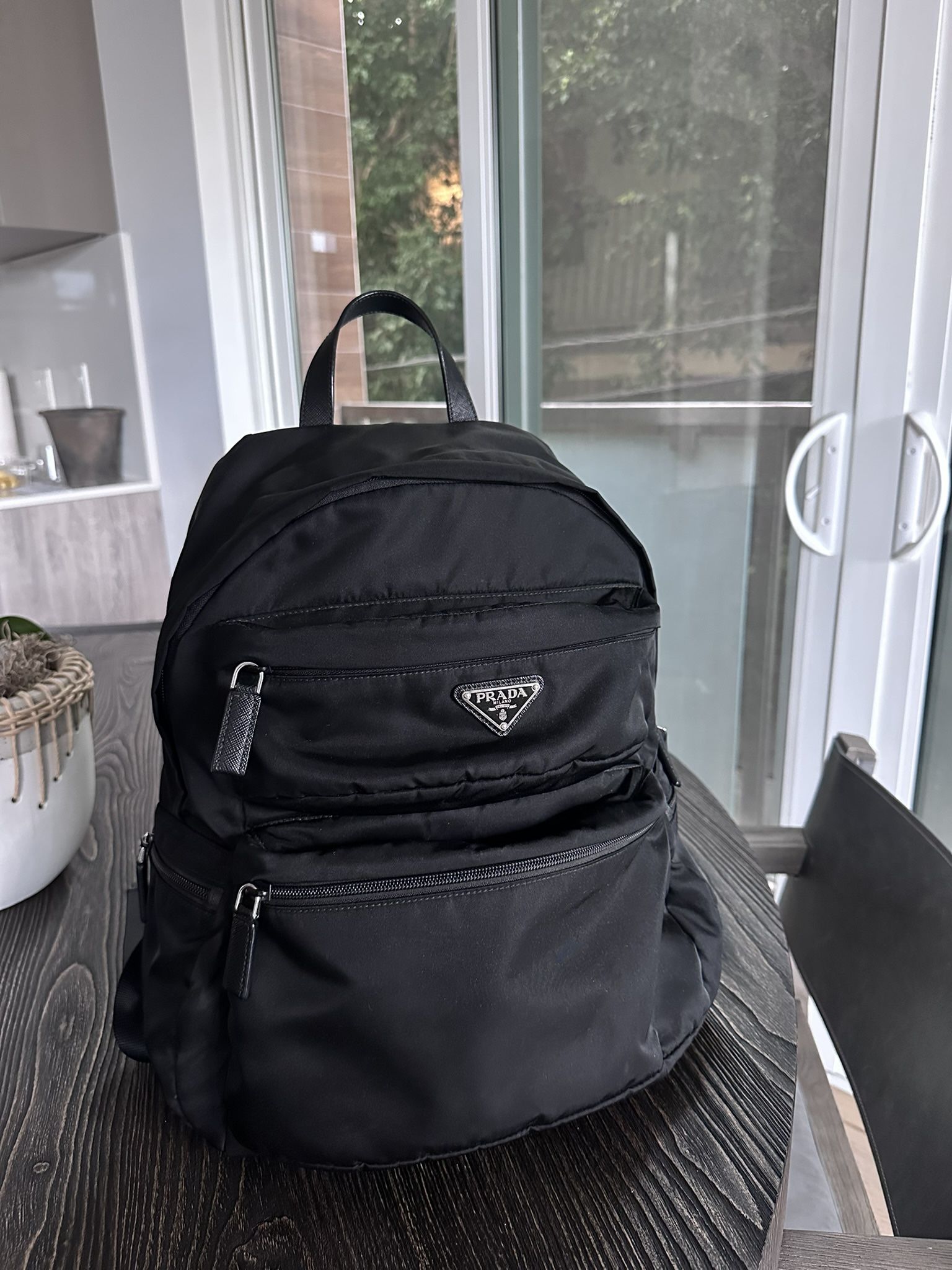 Prada Saffiano Black Backpack
