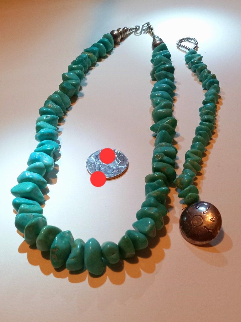 $325! Awesome Chunky Turquoise Necklace And Bracelet Set
