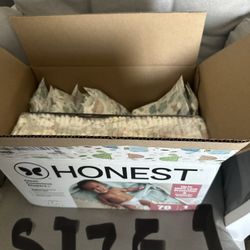 51 Size 1 Honest Diapers. Baby Outgrew Before Finishing Box 