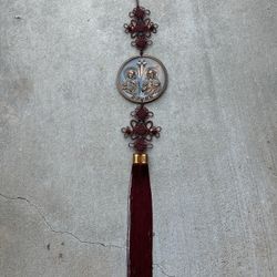Vintage XL Asian Tassel Medalllion of Christ & Mary Christian Wall Hanging—See all pics for details!!