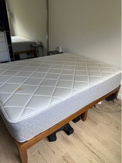 Queen bed frame and mattress