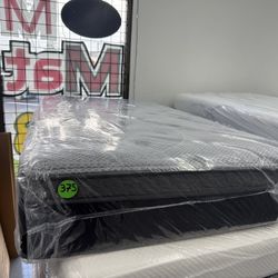 TWIN SIZE 12” PILLOW TOP HYBRID MATTRESS & BOX SPRING BED SET