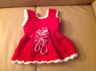 Home made crochet baby dress