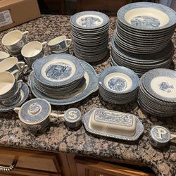 “Early Winter” 100-Piece Of Vintage Currirr & Ives Dishes 