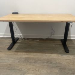 IKEA Bekant Electric Standing Desk With Butcher Block Top