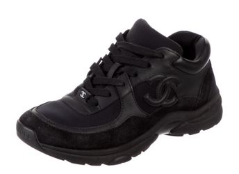 Chanel CC Suede Low Top Sneakers Size 37