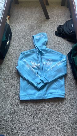 Light Blue Graphic Zip-Up Hoodie
