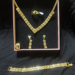 Gold Plated Necklace Set, Jewelry For Women 