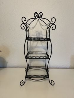 Wrought Iron With Glass Display 3 Tiered Case