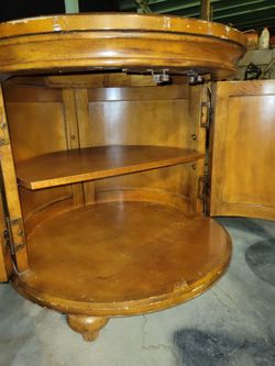 Vintage Round Cabinet Table – Storage/Ready To Use / DIY Project