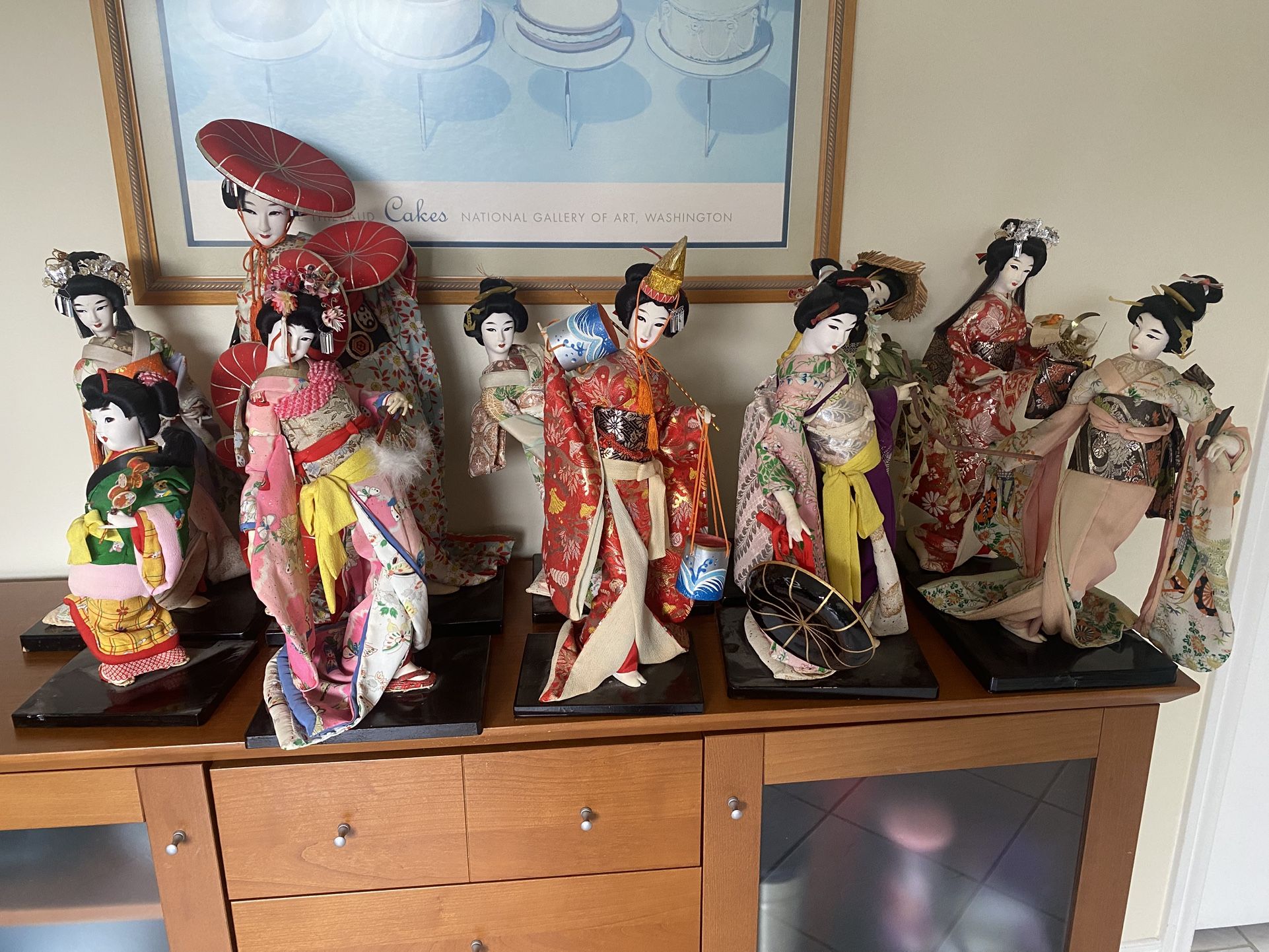 Antique Wooden Geisha Dolls