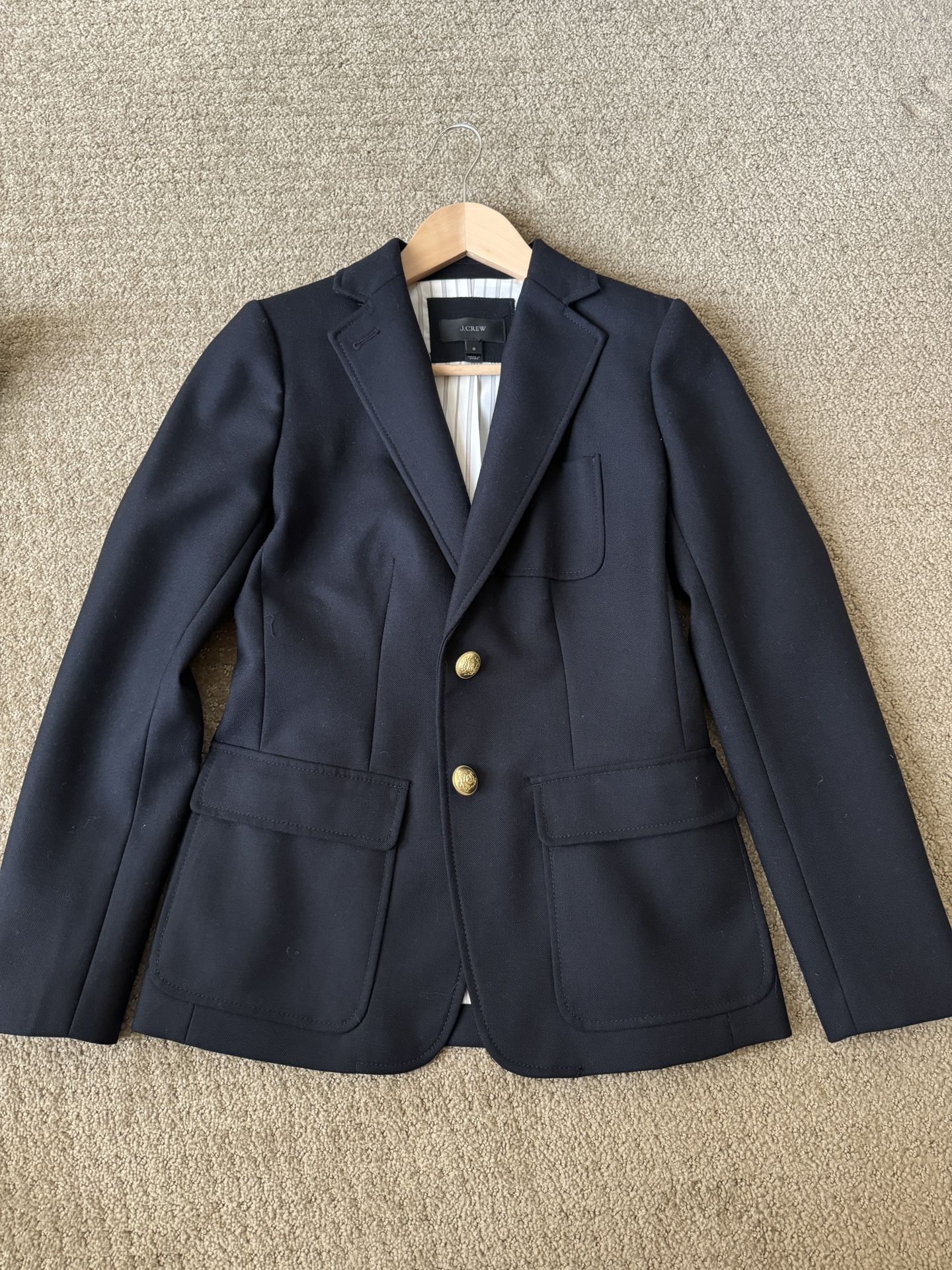 J Crew Women Navy Blazer Size 0