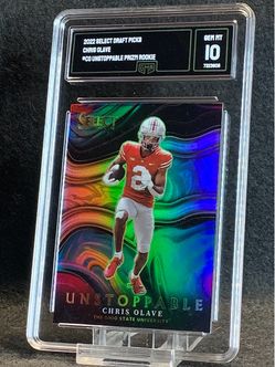 2022 Select Draft Picks 🔱 Chris Olave 🔱 Unstoppable Prizm Rookie GMA 10 💎 Mint - New Orleans Saints