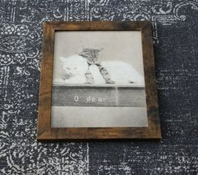 Framed Vintage Photo Print - Cuddling Cats "O Dear" Antique Postcard Art (8x10)