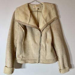 Women's Michael Kors Faux Suede Bomber Flight Jacket Sz M