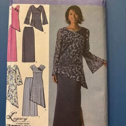 Simplicity paper sewing pattern 4775 modern evening wear pants skirt tunic; size 14-20