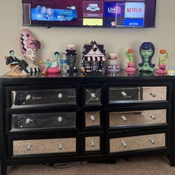 Mirrored Black Dresser 