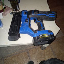 Kobalt Nail Gun With Charger And Two Batteries 