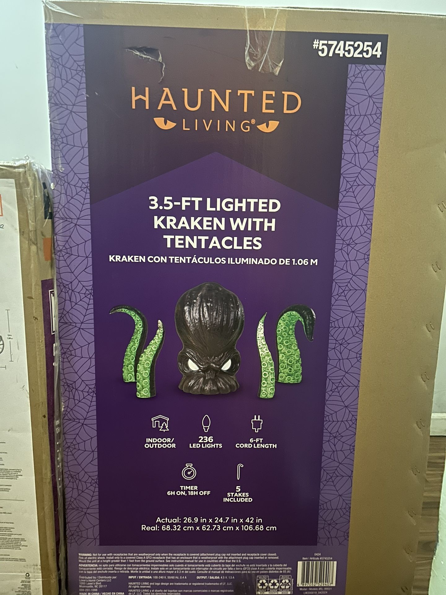 Lowe’s 3.5 ft LED Kraken Monster Haunted Living Yard Decoration 2024 NEW SEALED