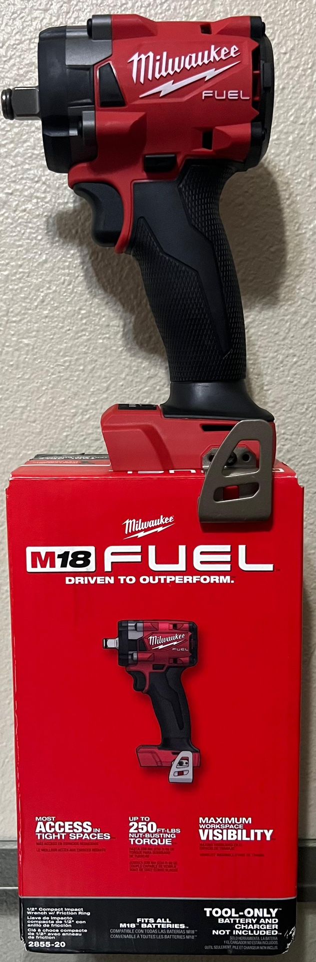 New Exclusive Milwaukee M18 FUEL GEN-3 Brushless Cordless 1/2 in. Compact Impact Wrench with Friction Ring (Tool-Only)