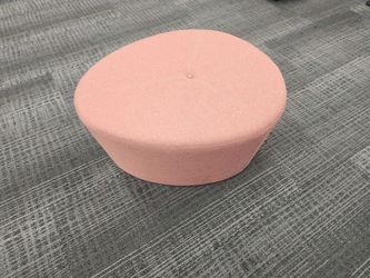 Large Round Ottoman Pouf - Blush Pink, 36" Modern Upholstered Bench