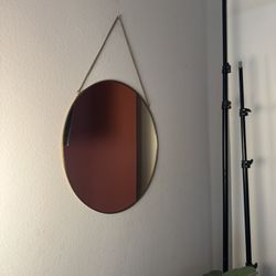 Gold Mirror And Gold Floor Lamp