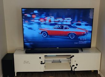 Tv, Soundbar and Tv stand