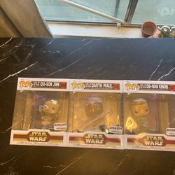 Funko Star Wars Duel Of Fates Deluxe Set Maul , Qui Gon And kenobi 