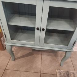 Pier 1 Blue Cabinet With 1 Shelves And 2 Doors 