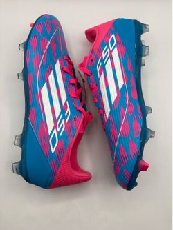 New Adidas Adizero F50 League FG MG Soccer Cleats Mens Size 9.5 Blue Pink