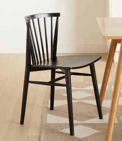 Set of 6 Dining Chairs - Wood - Black - Article Brand